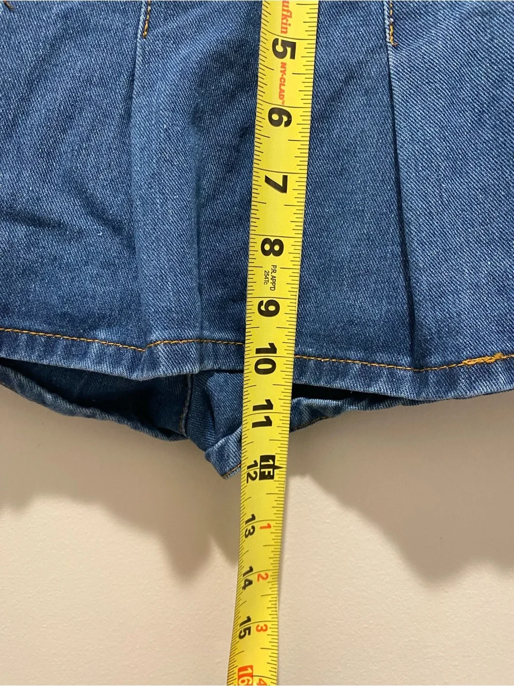 SHEIN Y2K Styled Pleated Mini Denim Skort Shorts Blue Women’s Size 28 EUC Y2K
